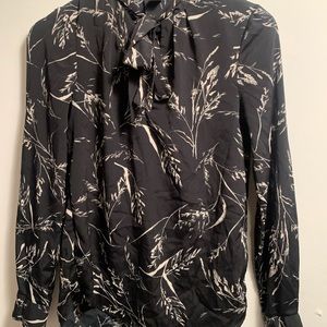 H&M Navy Tie-front Blouse